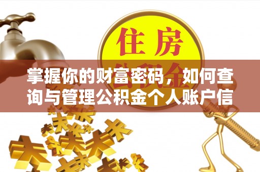 黄岛掌握你的财富密码，如何查询与管理公积金个人账户信息